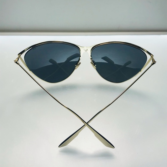 Dior Gold / Black Diornewmotard-j5gir Cat Eye Sunglasses - Picture 11 of 13